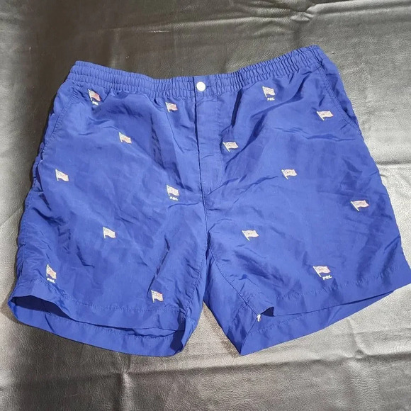 Polo Ralph Lauren Mens Blue Embroidered Flag Swim Trunks‎ USA July 4th XL - Picture 1 of 5